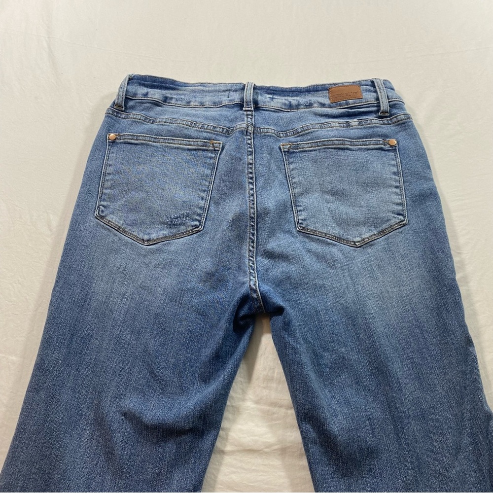 Judy Blue Flare Wide Leg Blue Jeans with Distressed Hem women 13-31 Boho - Picture 5 of 10